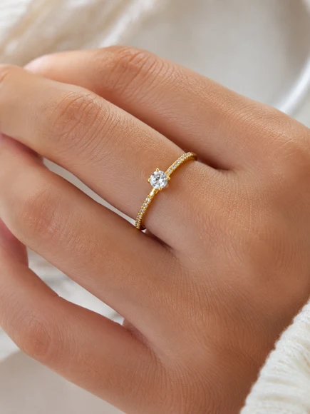 Solitários em ouro 18k